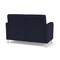 Lesro Siena Lounge Reception 2 Seat Tandem Seating No Center Arm, Brushed Steel, OH Navy Upholstery SN2101 - alternate 2